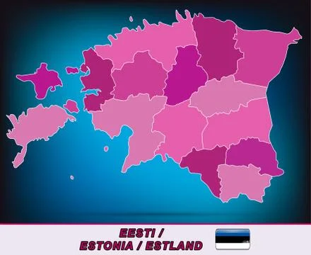 Map of estonia Stock Illustration