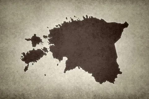 Map of Estonia on an paper Stock Illustration