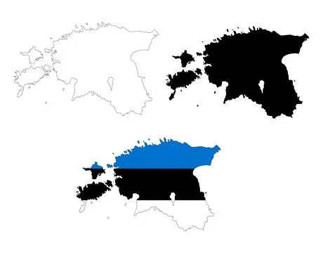 Map Estonia on white background. Estonia Map Outline. Estonia vector map Stock Illustration