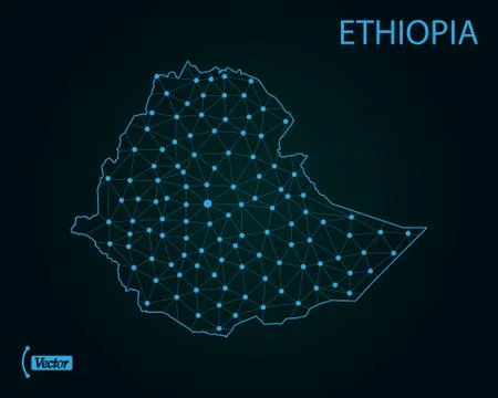 Map of Ethiopia. Vector illustration. World map Illustrazione stock