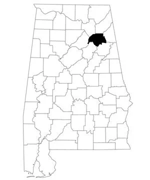Map of etowah County in Alabama state on white backround. single County map.. Illustrazione stock