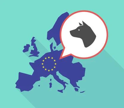 Map of the EU map with  a dog head Stock-Illustration