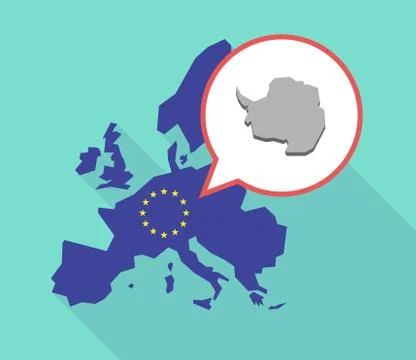 Map of the EU map with  the map of  Antarctica Ilustración de archivo