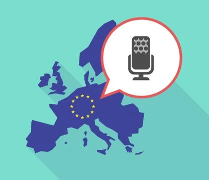 Map of the EU map with  a microphone sign Stock-Illustration