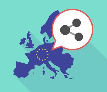 Map of the EU map with  a network sign Ilustración de archivo
