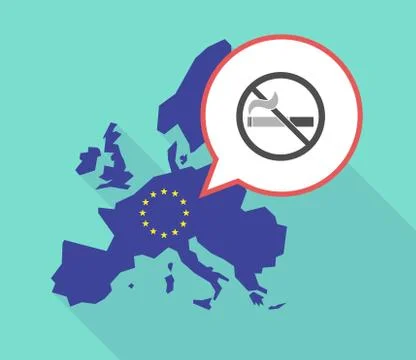 Map of the EU map with  a no smoking sign Stock-Illustration