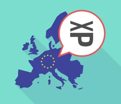 Map of the EU map with  a Tongue sticking text face emoticon Ilustración de archivo