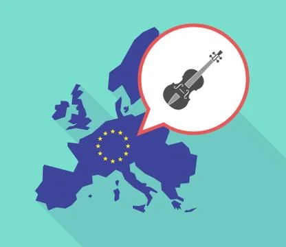 Map of the EU map with  a violin イラスト素材