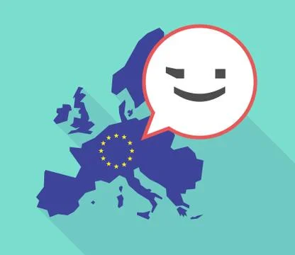 Map of the EU map with  a wink text face emoticon Stock-Illustration