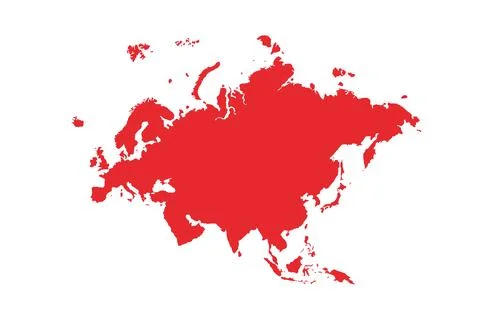 Map of Eurasia, sign silhouette. World Map Globe. Vector Illustration isolated Stock Illustration