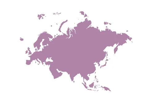 Map of Eurasia, sign silhouette. World Map Globe. Vector Illustration isolated Stock Illustration