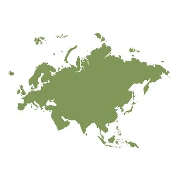 Map of Eurasia, sign silhouette. World Map Globe. Vector Illustration isolated Stock Illustration