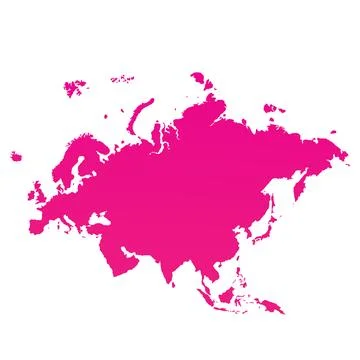 Map of Eurasia, sign silhouette. World Map Globe. Vector Illustration isolated 스톡 일러스트