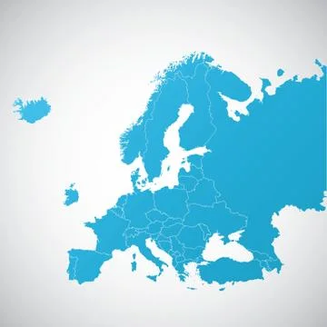 Map Europe with and without Great Britain. Stock Illustration
