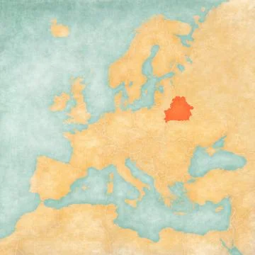 Map of Europe - Belarus Stock Illustration