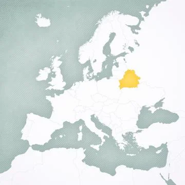 Map of Europe - Belarus Illustrazione stock
