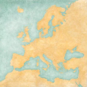 Map of europe - blank map (vintage series) Stock Illustration