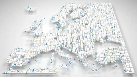 Map of Europe Stock Footage 90921869