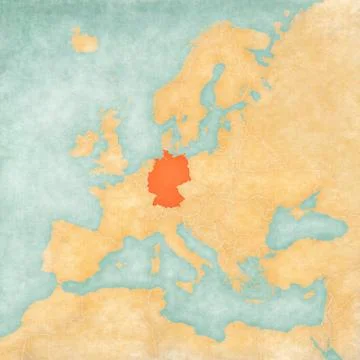 Map of Europe - Germany Stock Illustration