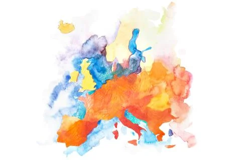 Map of Europe. Global warming concept in European Union. Stock Illustration