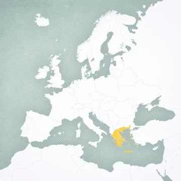 Map of Europe - Greece Illustrazione stock