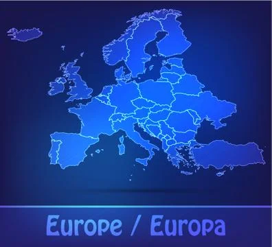 Map of europe Stock Illustration