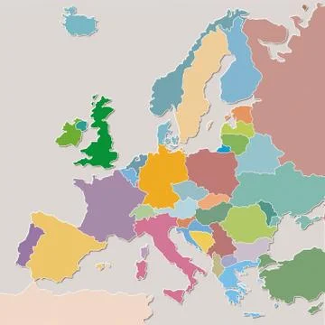 Map of Europe Stock Illustration