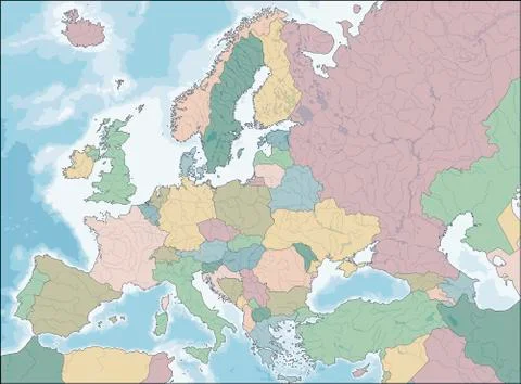 Map of Europe Stock Illustration
