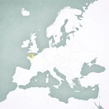 Map of Europe - Jersey Stock Illustration