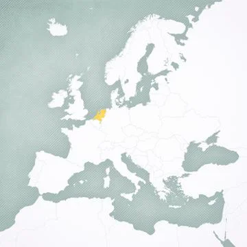 Map of Europe - Netherlands Stock Illustration