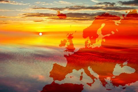 Map of Europe on sky Stock Photos