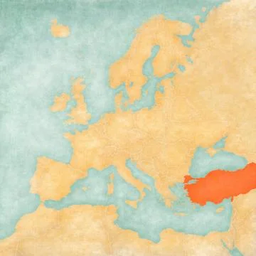 Map of Europe - Turkey Stock Illustration