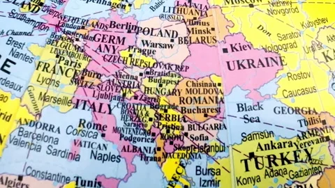 Map of European Countries Stock Footage 329721124