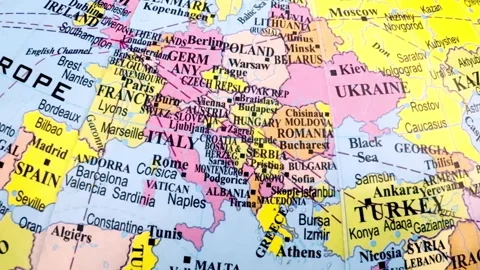 Map of European Countries Stock Footage 329721180