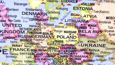 Map of European Countries Video stock 336177462