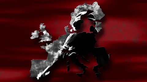 Map of European Union With the Image of the Terrorist in Television Hindrances Stock Footage 61605099