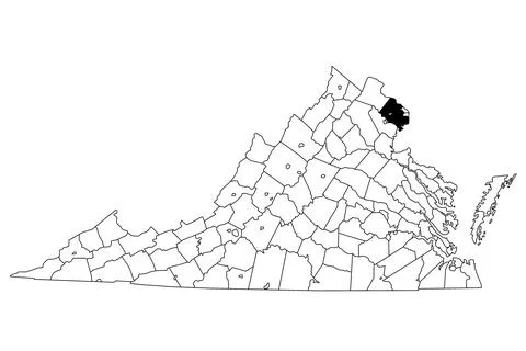 Map of Fairfax County in Virginia state on white background. single County .. Stock Illustration