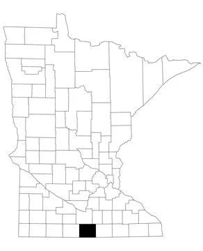 Map of faribault County in Minnesota state on white background. single Coun.. Stock Illustration