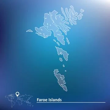 Map of Faroe Islands Stock Illustration
