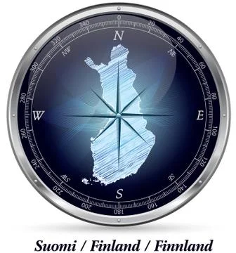 Map of finland with borders Stock Illustration