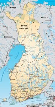 Map of finland Stock Illustration