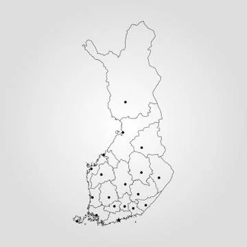 Map of Finland Stock Illustration