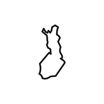 Map of Finland logo sign vector outline Stock Illustration