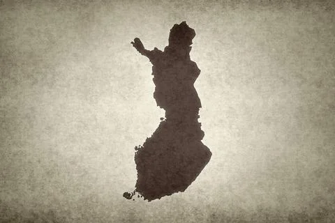 Map of Finland on an paper Stock Illustration