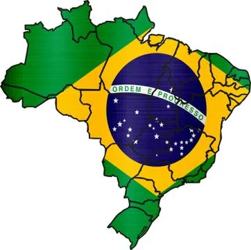 Map flag brazil illustration Stock Illustration