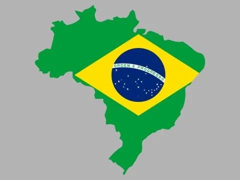 Map flag of Brazil Vector illustration eps 10 Ilustración de archivo