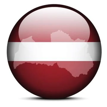 Map on flag button of  Latvia 스톡 일러스트