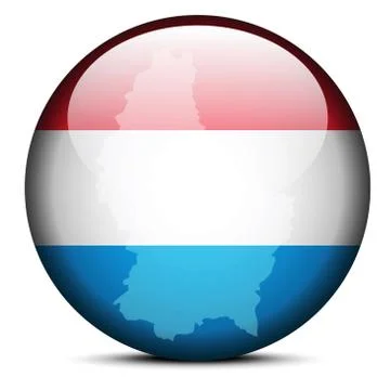 Map on flag button of  Luxembourg 스톡 일러스트