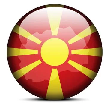 Map on flag button of  Macedonia Stock Illustration