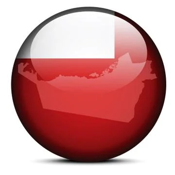 Map on flag button of United Arab Emirates, Abu Dhabi Emirate 스톡 일러스트